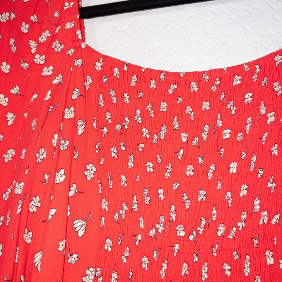 New Sanctuary Red Wildflower Floral Cilia Long Sleeve‎ Mini Dress 8 - Picture 7 of 7